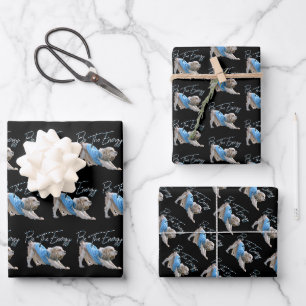 Yoga Downward Dog - Be The Energy Quote Wrapping Paper Sheet