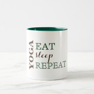 Yoga, Eat, Sleep, Repeat Two-Tone Coffee Mug