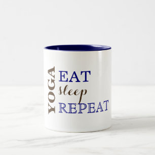 Yoga, Eat, Sleep, Repeat Two-Tone Coffee Mug