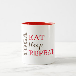 Yoga, Eat, Sleep, Repeat Two-Tone Coffee Mug