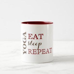 Yoga, Eat, Sleep, Repeat Two-Tone Coffee Mug