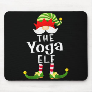 Yoga Elf Group Christmas Funny Pajama Party  Mouse Mat