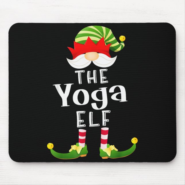 Yoga Elf Group Christmas Funny Pajama Party  Mouse Mat (Front)