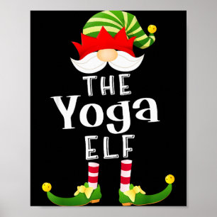 Yoga Elf Group Christmas Funny Pajama Party Poster