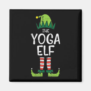 Yoga Elf Xmas PJs Matching Christmas Pyjamas For F Magnet