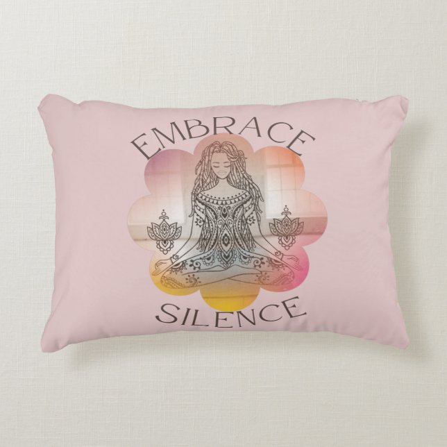 Yoga Enhance Silence Lotus flower for Yoga Lovers  Decorative Cushion (Front)