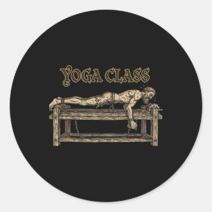Yoga Enthusiast Torture Rack Stretch Funny Fitness Classic Round Sticker