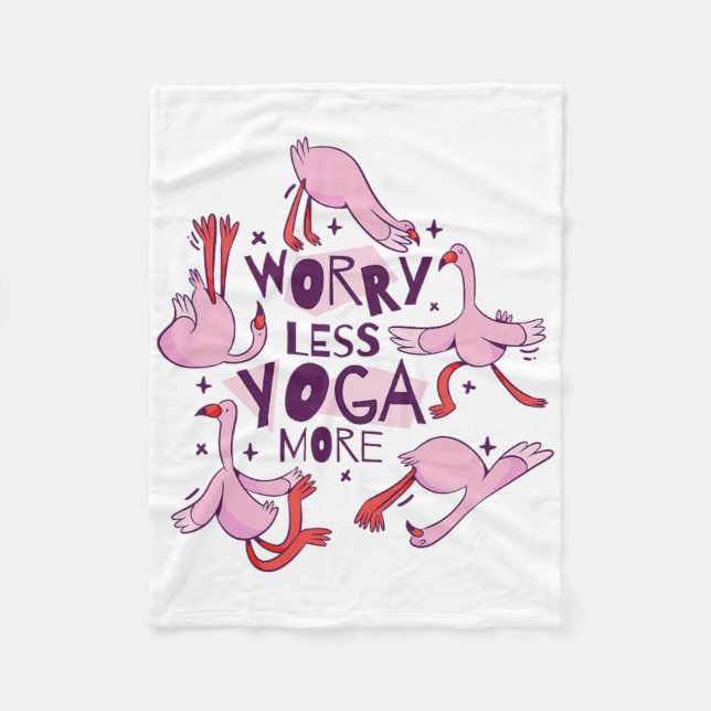 Yoga Exercise Flamingos  Fleece Blanket (Front)