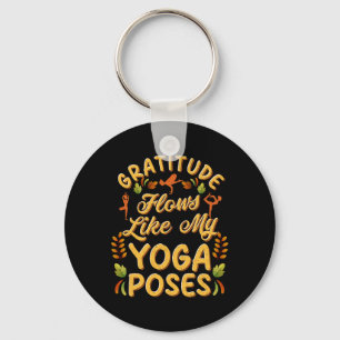 Yoga Fall Quote Autumn Poses Design Key Ring