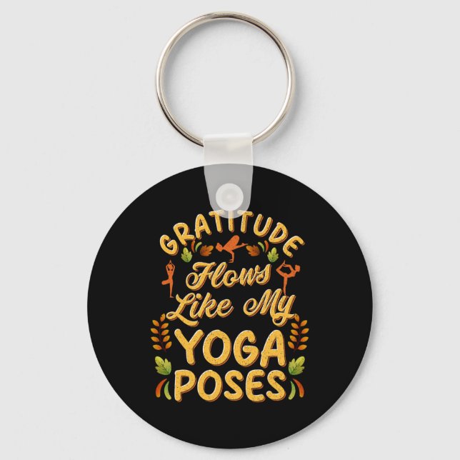 Yoga Fall Quote Autumn Poses Design  Key Ring (Front)