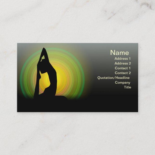 Yoga fitness business card (Front)