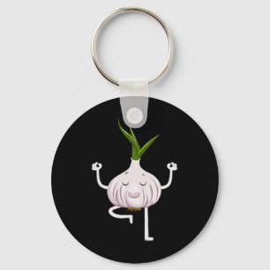 Yoga Fitness Instructor Garlic Lover Vegetable Far Key Ring