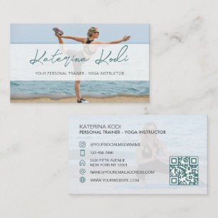 Yoga Fitness instuctor QR code business card