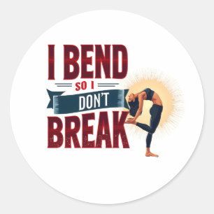 Yoga Fitness Motivational Quote Classic Round Sticker