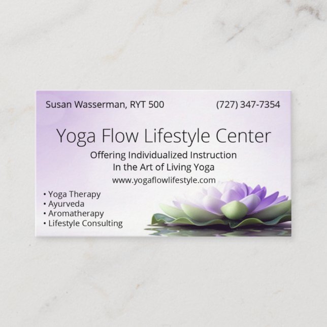 Yoga Flow Lifestyle Centre Business Card (Front)