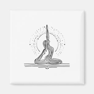 Yoga-flow Minimal Line Art Design Magnet