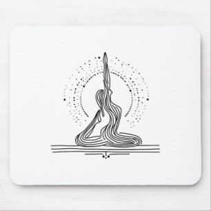 Yoga-flow Minimal Line Art Design Mouse Mat
