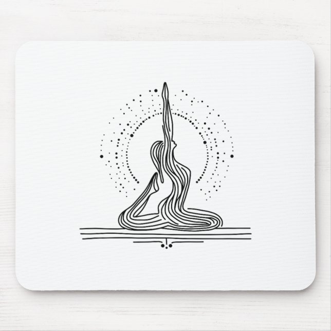 Yoga-flow Minimal Line Art Design  Mouse Mat (Front)