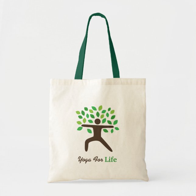 Yoga For Life, Warrior Pose, Tree Tote Bag (Front)