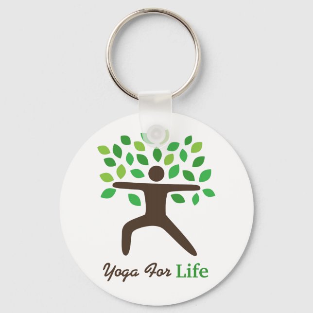 Yoga For Life Warrior Pose Tree Yogi Keychain (Front)