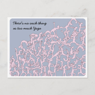 Yoga for wine lovers postcard, pink postcard