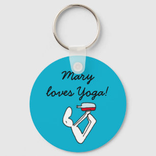 Yoga for Winelovers Blue Badge Key Ring