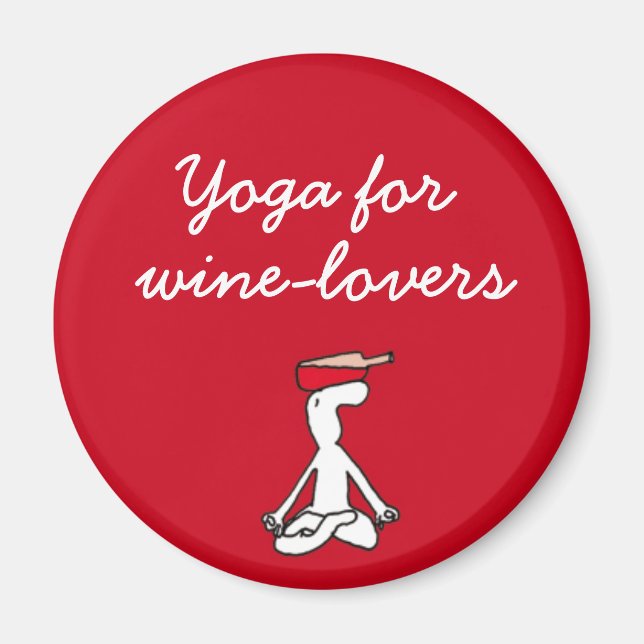 Yoga for Winelovers Red Magnet (Front)