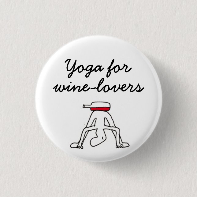 Yoga for Winelovers White Badge (Front)