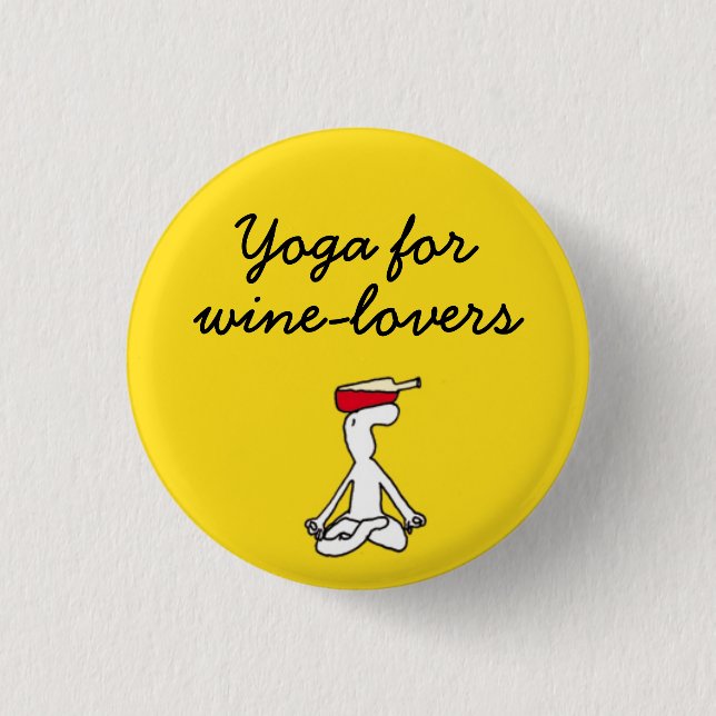 Yoga for Winelovers Yellow Badge (Front)