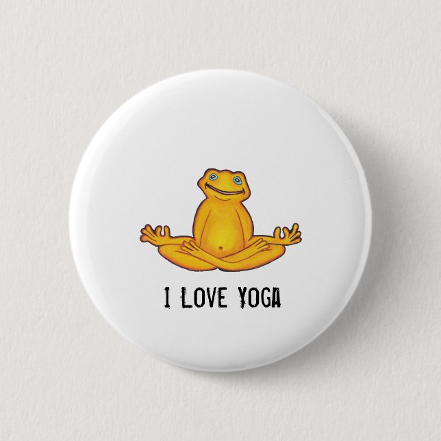 Yoga Frog - I Love Yoga,Moments of Zen 6 Cm Round Badge (Front)