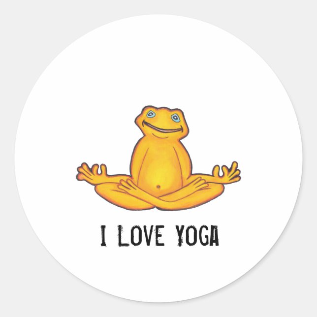 Yoga Frog - I Love Yoga, Sticker (Front)