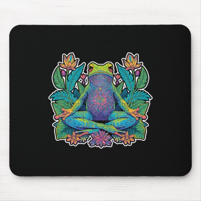 Yoga Frog Meditate Zen Pose Lance Stretch  Mouse Mat (Front)