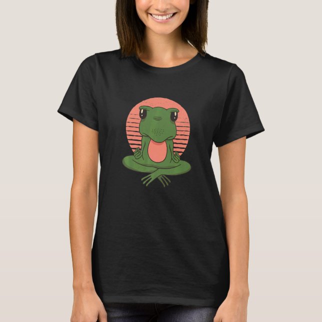 Yoga Frog Meditation Buddhism Frog Prince Frogs Su T-Shirt (Front)