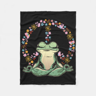 Yoga Frog Namaste Meditation Yoga Pose Frog Lover Fleece Blanket
