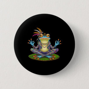 Yoga Frog Peaceful Peace Hippie 6 Cm Round Badge