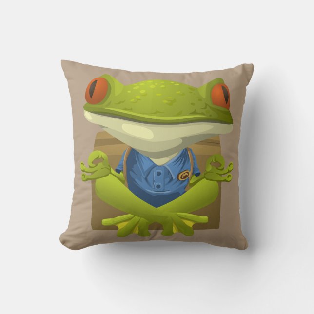 Yoga Frog Pillow (Front)