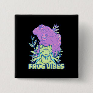 Yoga Frog Vibes 15 Cm Square Badge