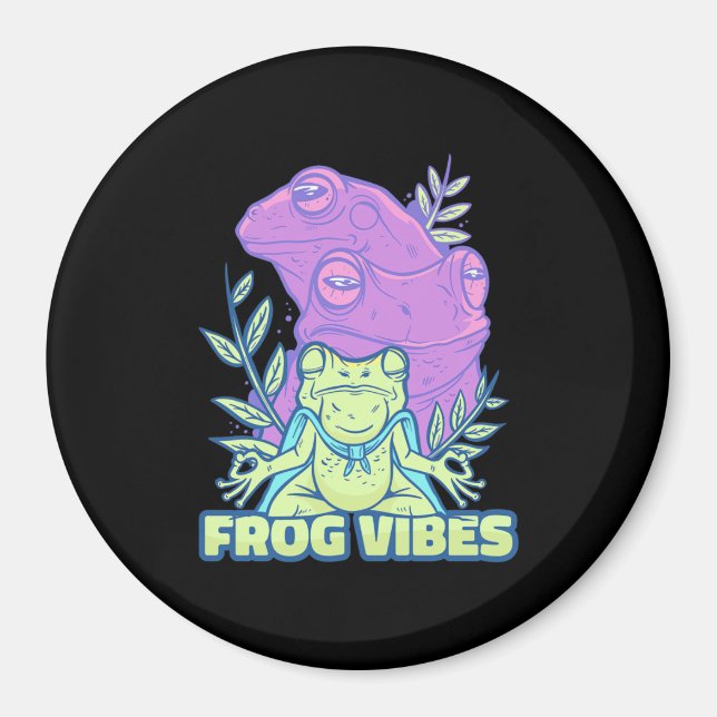 Yoga Frog Vibes Magnet (Front)