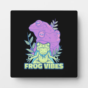Yoga Frog Vibes Plaque