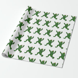 Yoga frog warrior pose wrapping paper