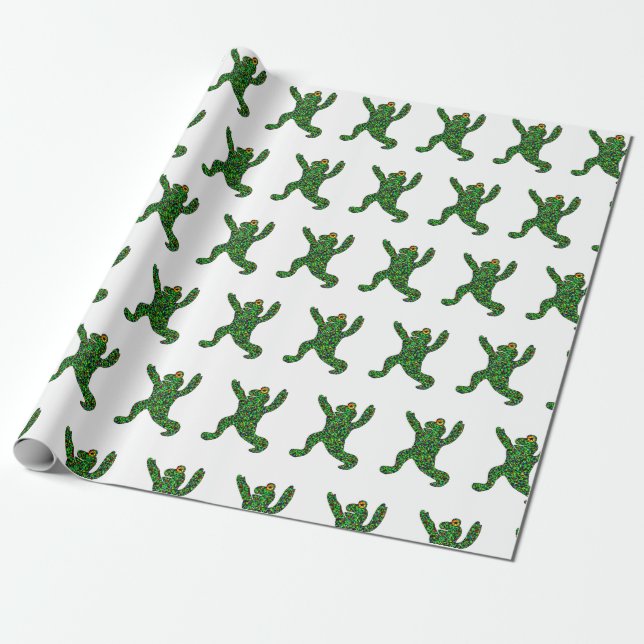 Yoga frog warrior pose wrapping paper (Unrolled)