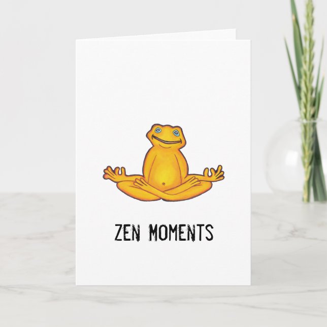 Yoga Frog - Zen Moments Greeting Card (Front)
