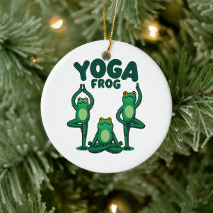 Yoga Frogs Ceramic Tree Decoration
