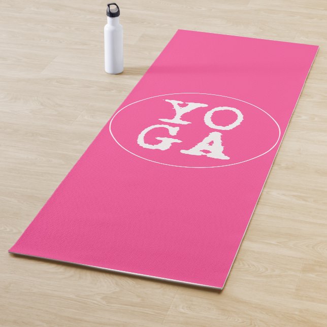 YOGA | Fun Typography - Hot Pink Mat (In Situ)