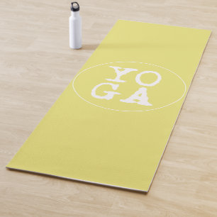 YOGA   Fun Typography - Sunny Yellow Yoga Mat