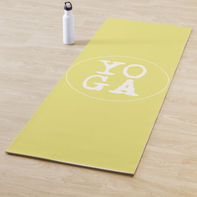 YOGA | Fun Typography - Sunny Yellow Yoga Mat (In Situ)