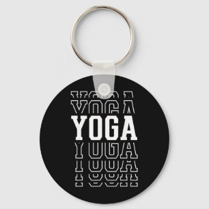 Yoga Funny Layered Text Instructor Coach  Key Ring