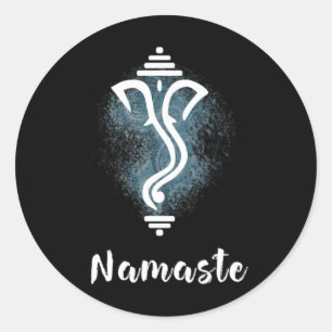 Yoga Ganesha Chakra Namaste Energy Lotus Karma Om Classic Round Sticker