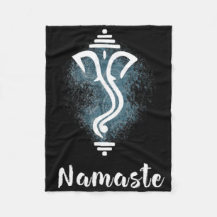 Yoga Ganesha Chakra Namaste Energy Lotus Karma Om Fleece Blanket