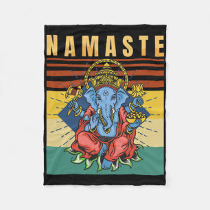 Yoga - Ganesha - Spiritual Meditation - Namaste - Fleece Blanket